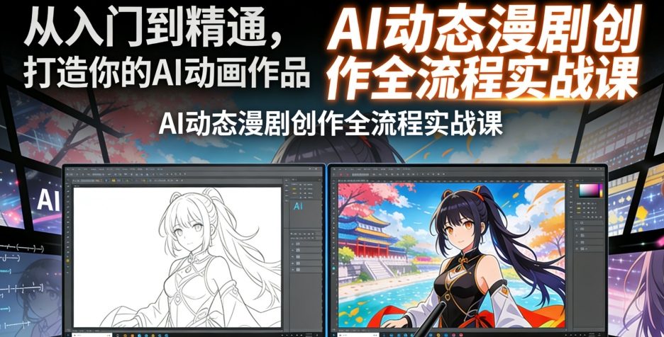 AI动态漫剧创作全流程实战课,从入门到精通,打造你的AI动画作品-追梦云课堂